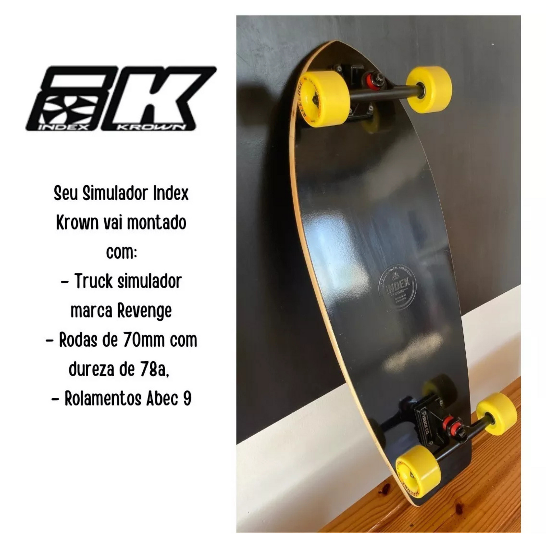 Skate Simulador Do Surf Shape Flat Classic Index Krown