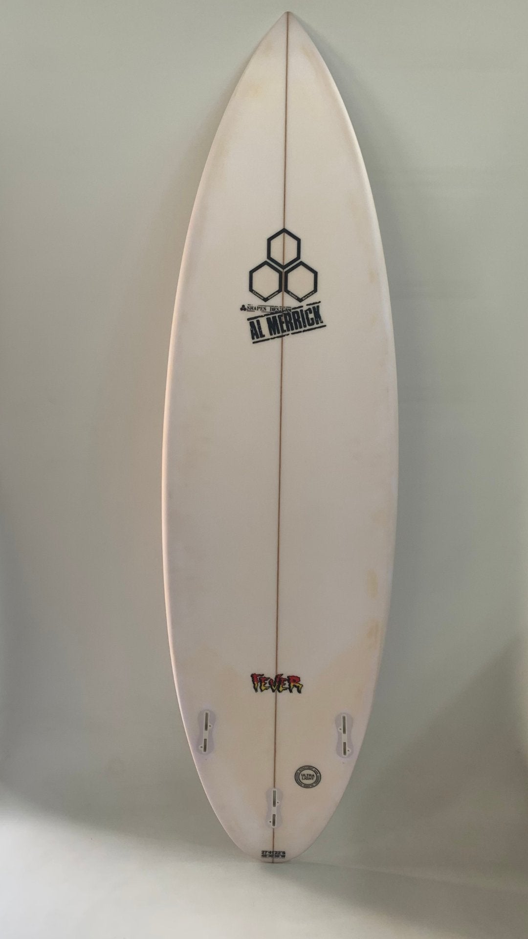 Al Merrick Fever 6'1" 32,3L — shortboard, vista inferior completa