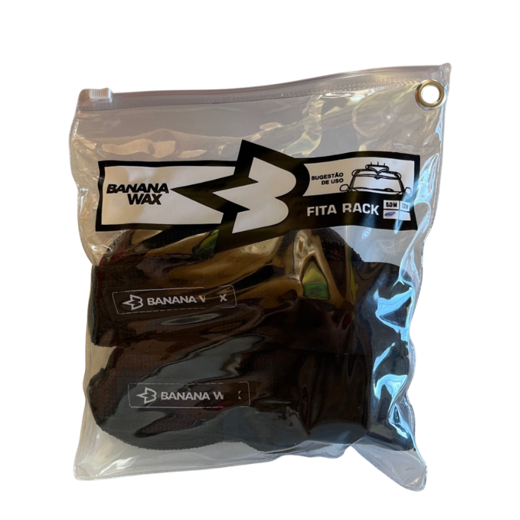 fita rack preta para transportar prancha de surf no carro banana wax