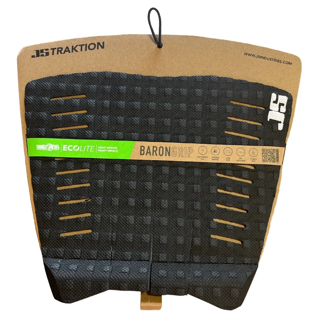Deck de surf JS Traction Barongrip Ecolite preto com design antiderrapante e alta tração produto gringo