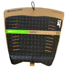 Deck de surf JS Traction Barongrip Ecolite preto com design antiderrapante e alta tração produto gringo