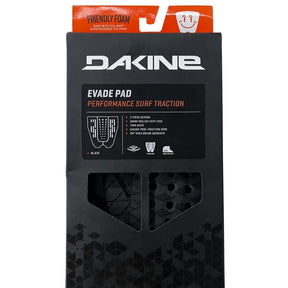 Deck de surf Dakine Evade Pad preto com tração performance, kick tail e espuma ecológica