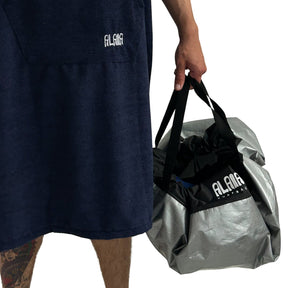 kit pós surf alaia Poncho atoalhado com bolso e surfbag impermeável